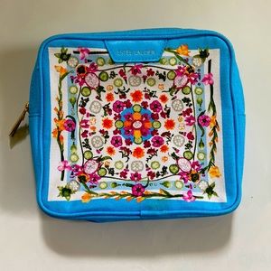 NEW! Estee Lauder Bag: X Amba Locke Light Blue Zipper Travel Cosmetic Makeup Bag